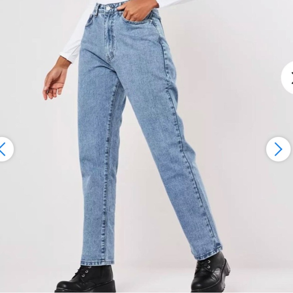 Missguided Light Blue High Waisted Boyfriend Jeans